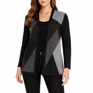 Neiman Marcus 100% Cashmere Cardigan Made in Scotland Geometric Knit Size M